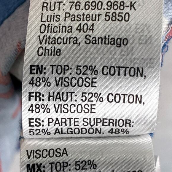 Quiksilver Waterman Camp Shirt Mens XXL Blue Red Floral Preppy Hawaiian Aloha - Picture 9 of 10